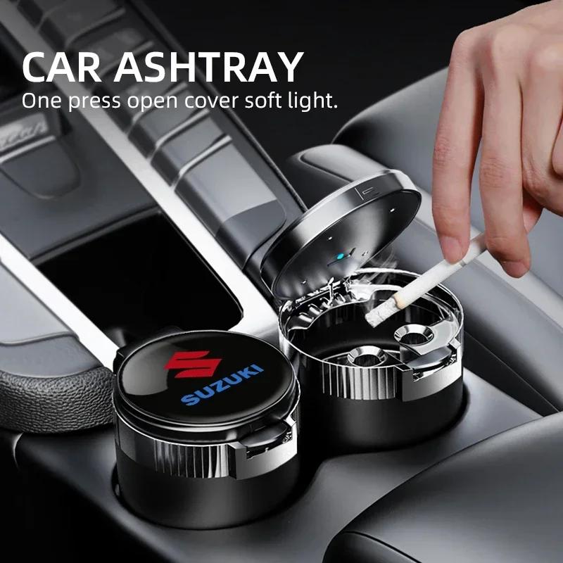 Portable Auto LED Ashtray With Blue Light Car Styling Smokeless Ash Tray For Suzuki JIMNY grand vitara sx4 swift Alto