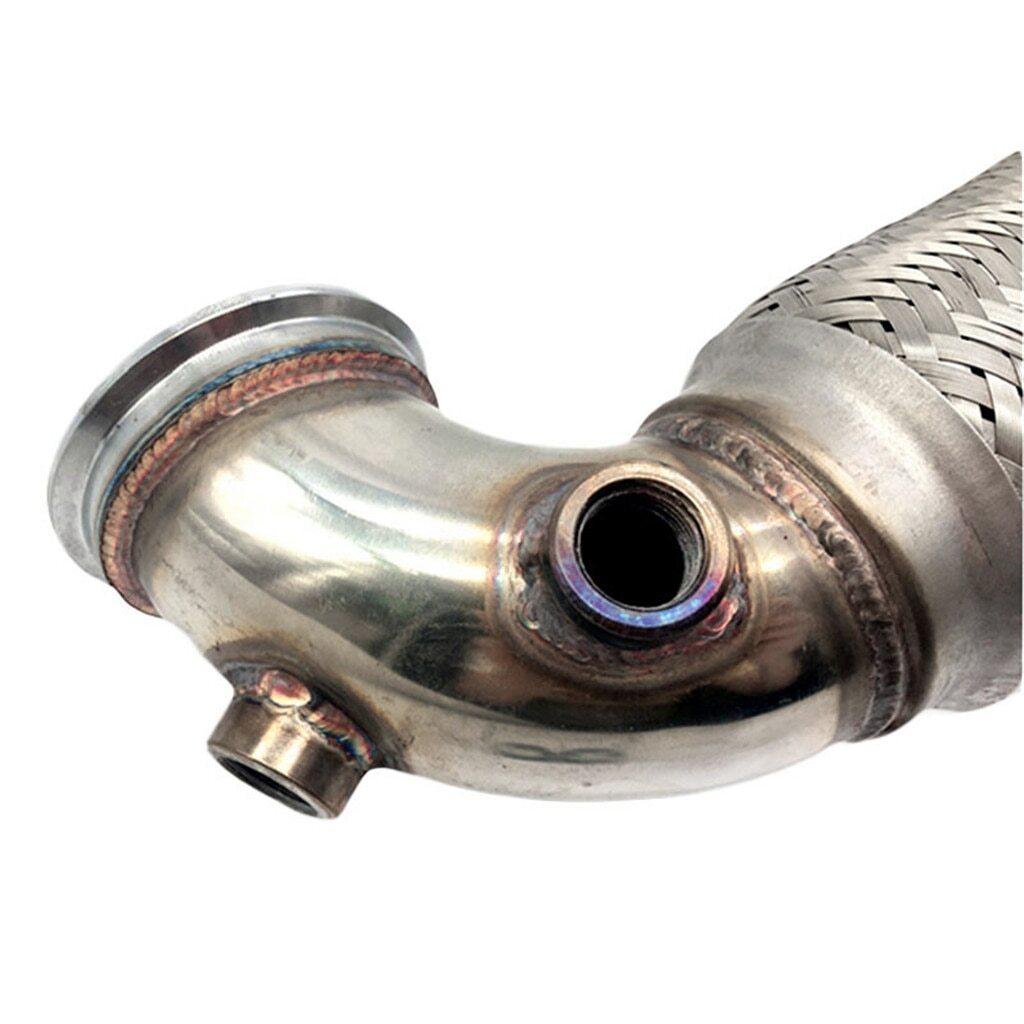 Stainless Steel 3"inch 76mm V-Band Downpipe Low Profile 90 Degree with Flex Bellow Pipe Auto Parts
