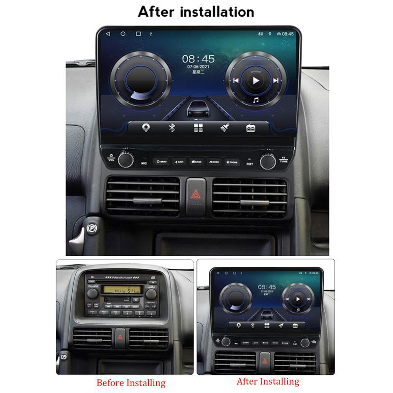 10-дюймовый автомобильный стерео радио на базе Android 2Din для Honda CRV 2002-2005 с кнопочной ручкой, мультимедийный видеоплеер, GPS-навигация, Carplay 2 + 32 ГБ