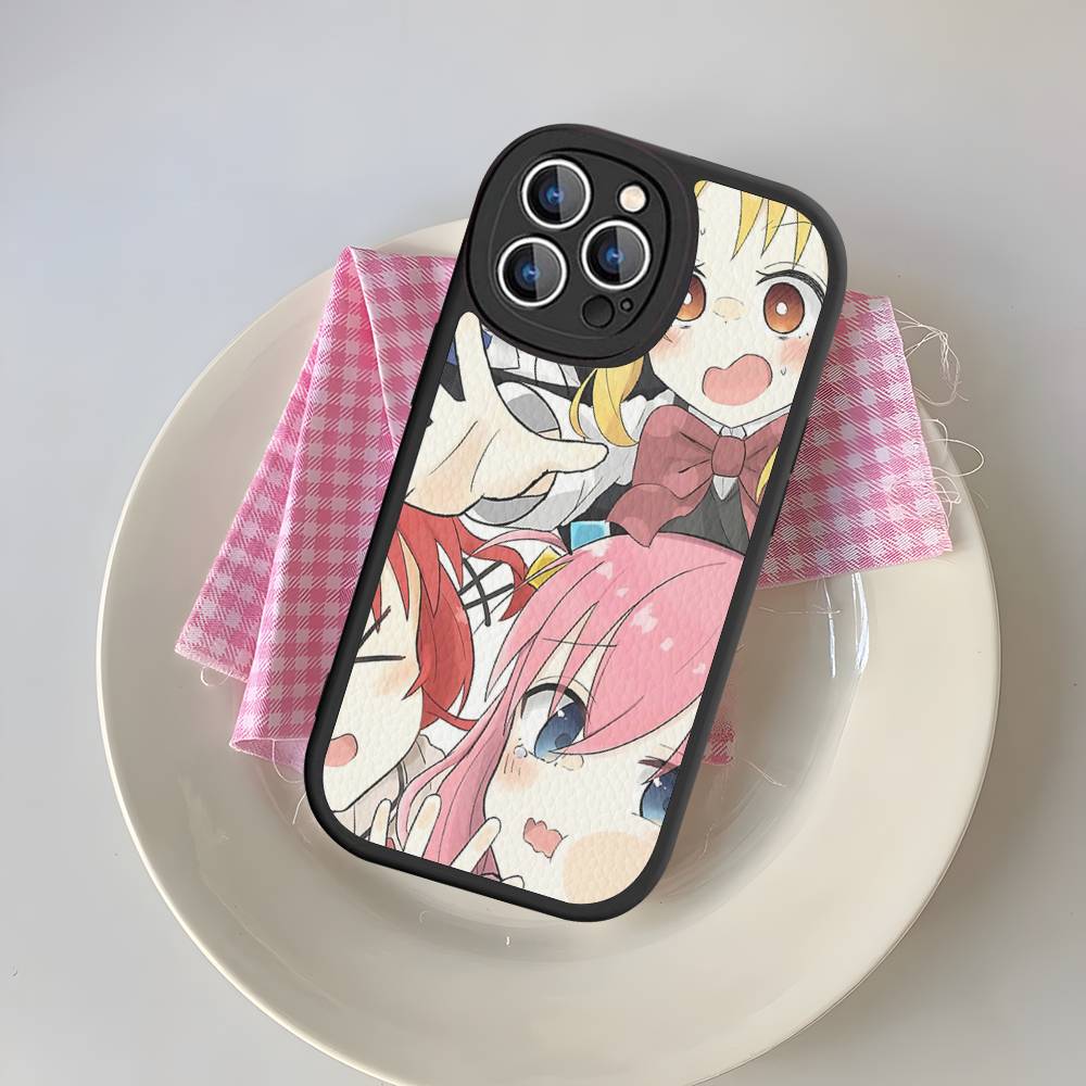 Чехол для телефона Аниме Bocchi The Rock для iPhone 16 15 14 11 12 13 Pro Max Plus Задняя часть из кожи