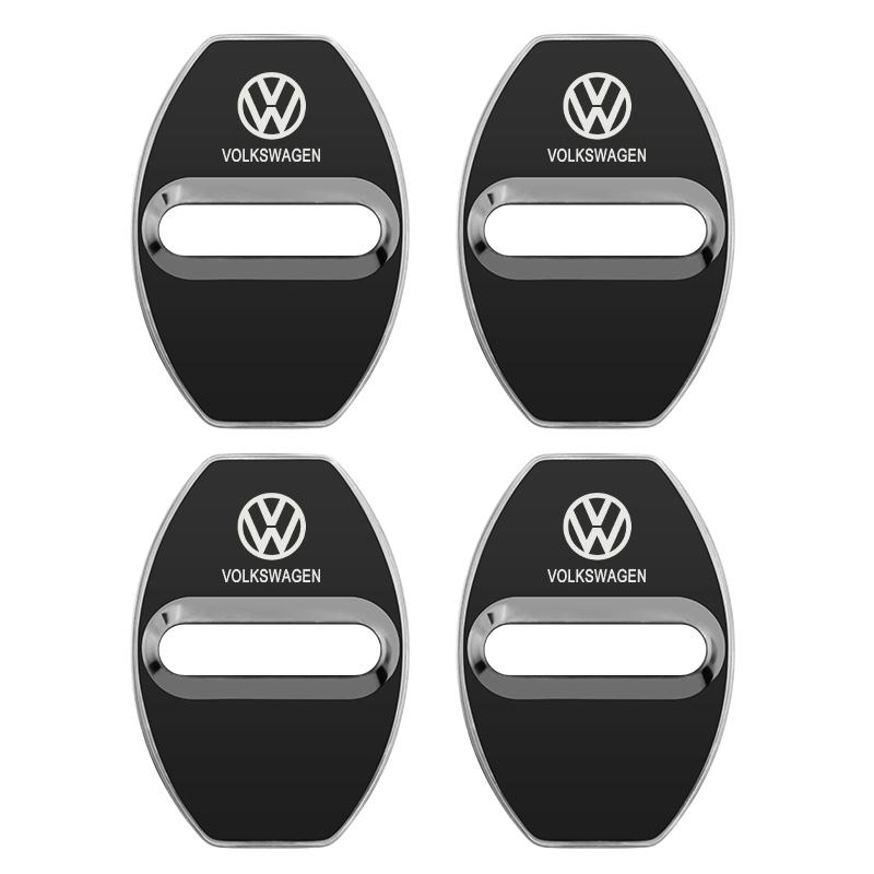 2026 Hot For Volkswagen VW 4 PCS/Set Fashion Stainless Steel Car Covers Door Lock Protecting Cover For Volkswagen VW Golf Tiguan