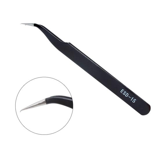 2шт из нержавеющей стали прямые изогнутые пинцеты для ресниц клип ногтей макияж инструмент