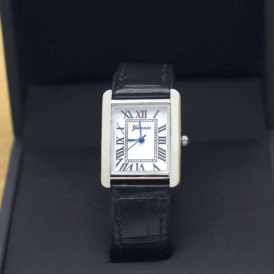 New Top Quality Leather Strap Quarts Watch Simple Square Rome Women's Wristwatch Neutral Couple Watch Sapphire Ladies Watch