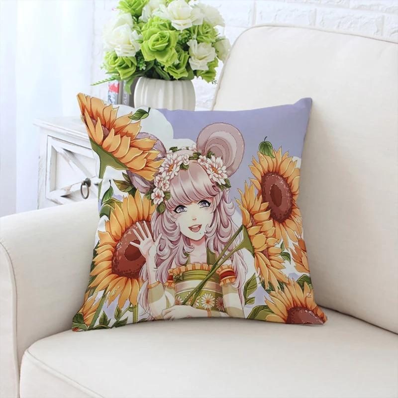 Роскошный домашний декор, наволочка для автомобиля, гостиной, дивана, чехол для подушки с рисунком подсолнуха и девушки