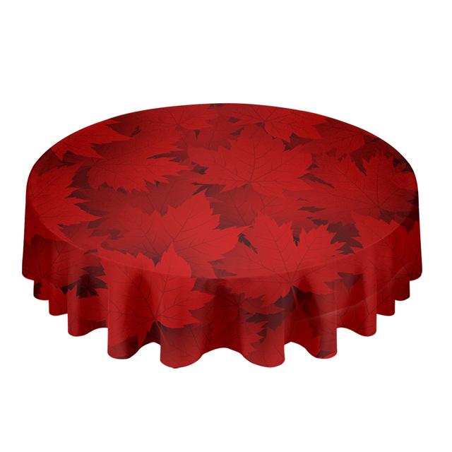 Осенние листья клена градиент круглая скатерть кухонный декор водонепроницаемая скатерть обеденный журнальный столик чехол коврик для пикника