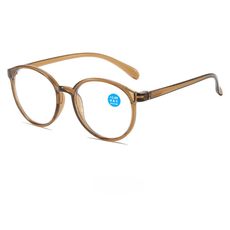Round Reading Glasses Women Men'S Fashion Blue Light Blocking Farsighted Eyeglasses Hyperopia Prescription Glasses +1.0 To +4.0