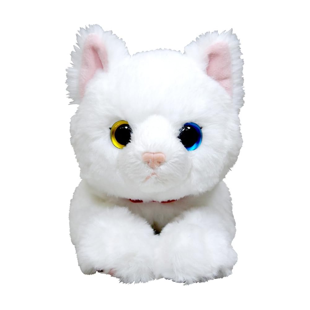Плюшевая игрушка Hizaneko Белая с разноцветными глазами Маленький размер