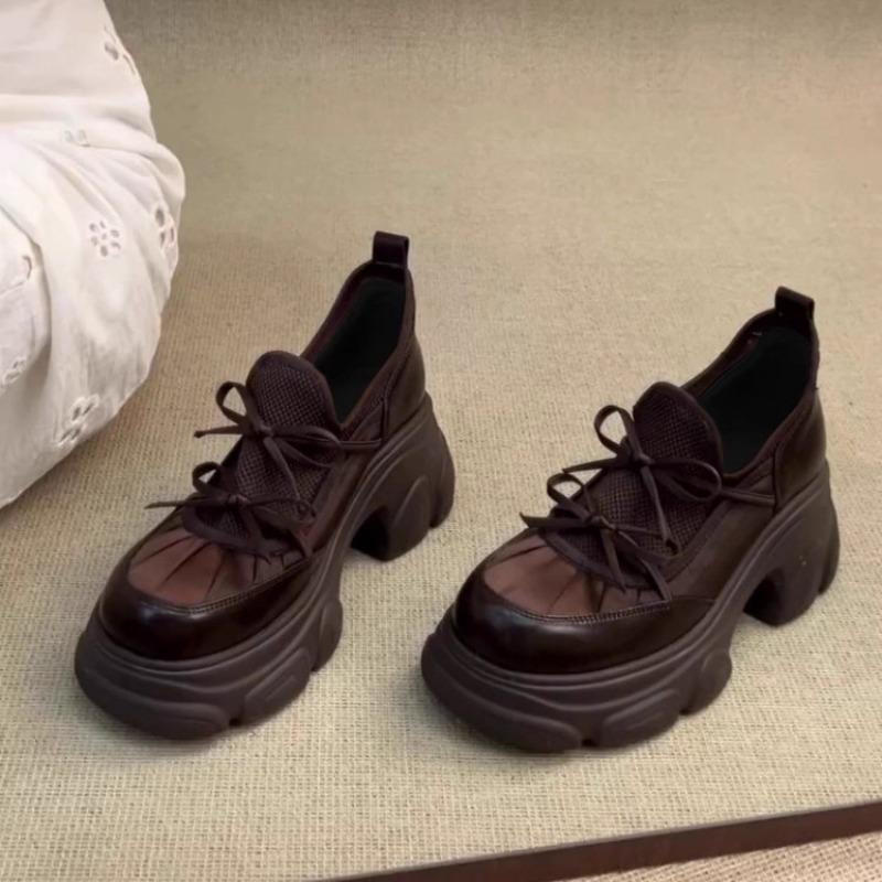 Женская повседневная спортивная обувь на толстой подошве, с круглым носком и толстым каблуком