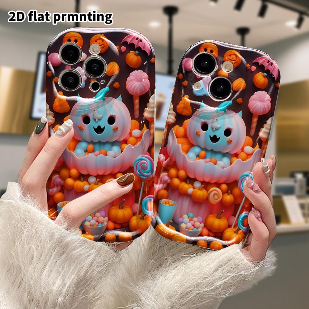 Phone Case: 2D flat, suitable for iPhone 18 17 16 15 14 13 12 Pro, protective case, phone decoration, pumpkin feast, Halloween and Christmas gift
