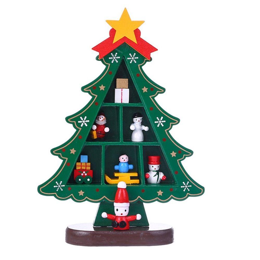 Креативное деревянное рождественское украшение в виде елки Мини-рождественские елки Витрина магазина Торговый центр