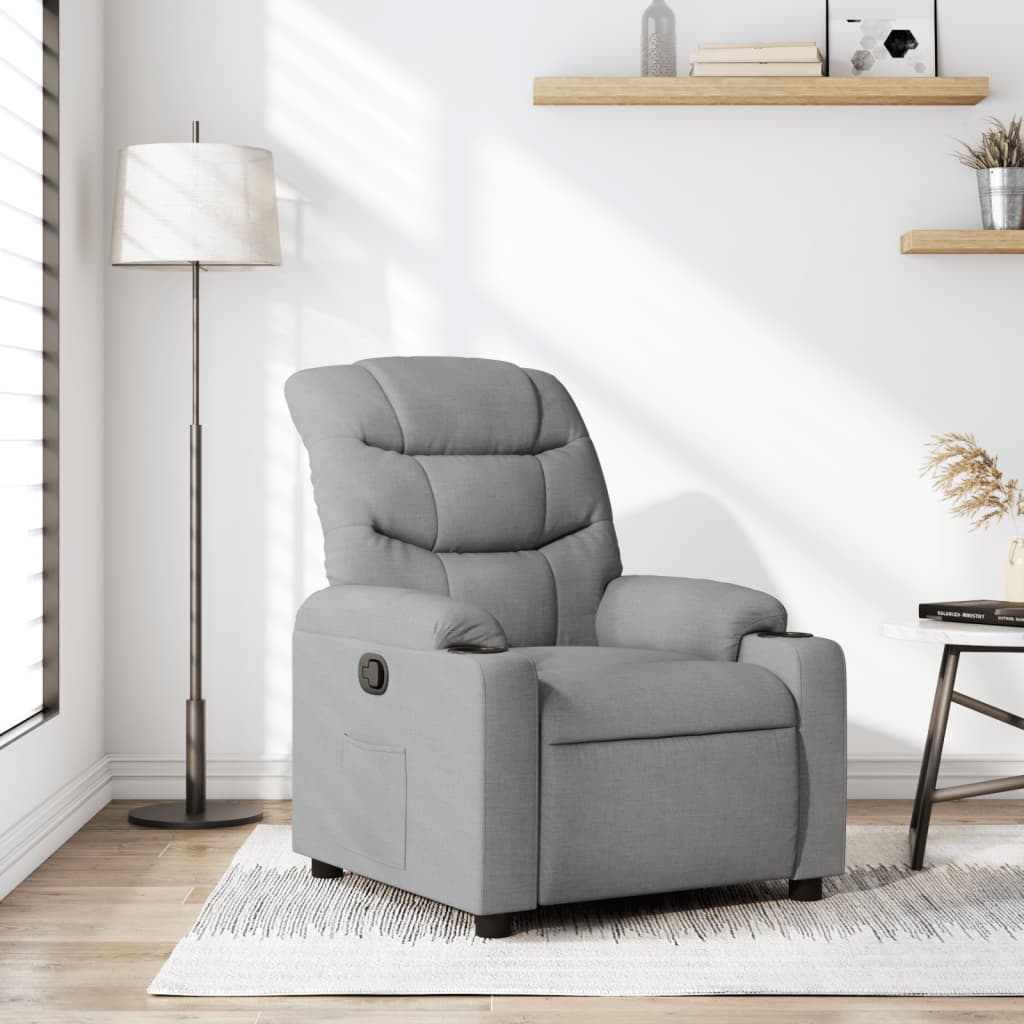 Relaxation Armchair Light Grey Fabric