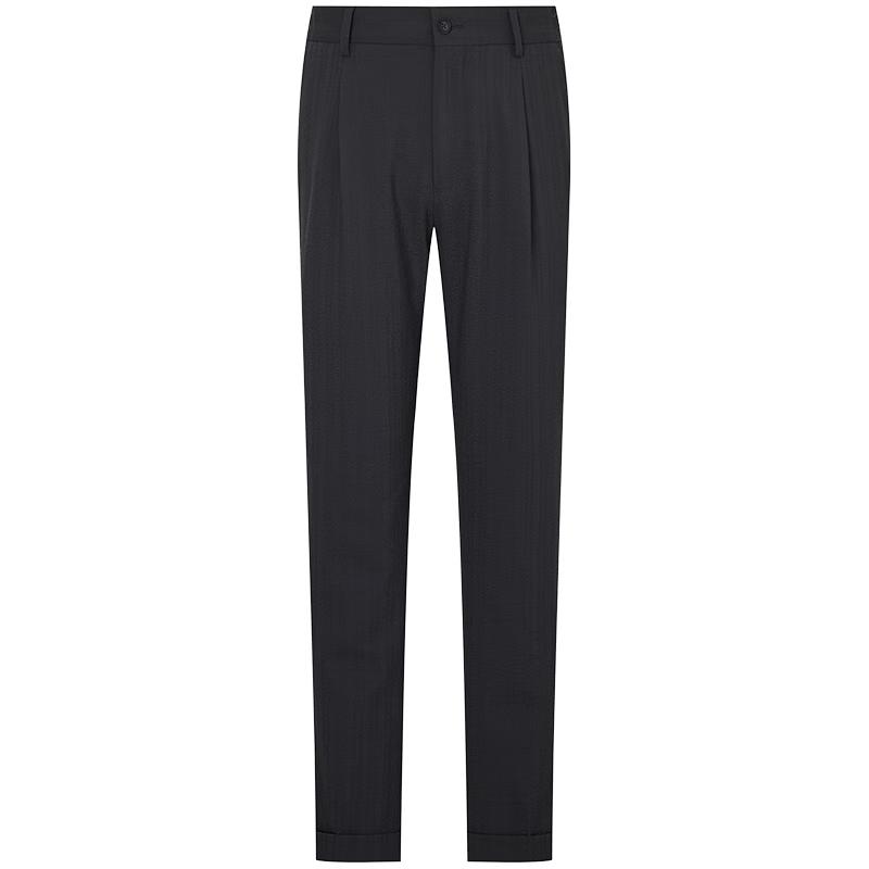 Baoxiniao Men's Striped Texture Straight-Leg Casual Suit Pants