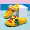 Веселые Стильные И Мультяшные Мальчиковые Тапочки Для Лета Черного Желтого И Розового Цвета С Удобным Материалом ЭВА