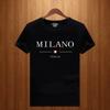 2024 Fashion Unisex Summer Milano Letters Print T-shirt Unisex Short Sleeved Luxury Tees Clothing Loose Pure Cotton Soft Tops