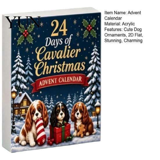 Stocking Stuffers for Pet Lovers 2026 Christmas Dog Advent Calendar, 24 2D Acrylic Puppy Ornaments Countdown Themed Holiday Gifts Cartoon Festive