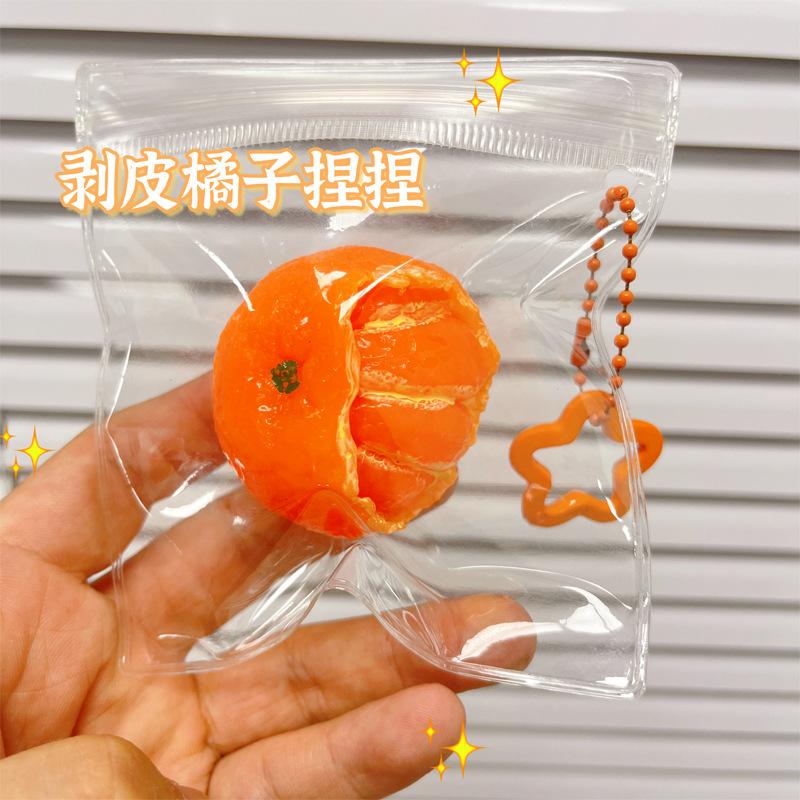 Orange Pinch Stress-relieving Toy Ball Peel Orange Super Soft Clay Version Simulation Orange Fruit Soft Scented for Kid Adult