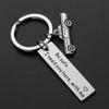 Personalized Stainless Steel Dad Fathers Boyfriend Gifts Keyring Pendant Drive Safe Men Keychain