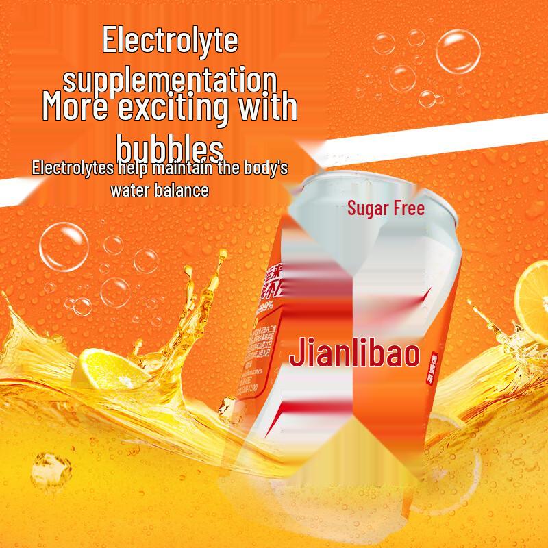 Jianlibao Спортивный напиток с апельсином и медом, без сахара, газированный