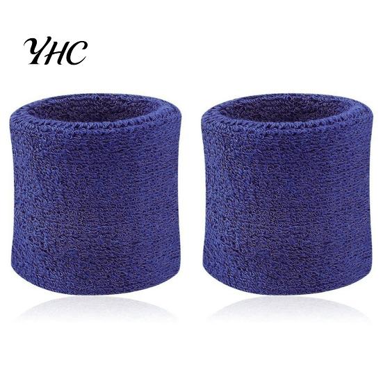 Sports Wristband 2Pcs Solid Color Absorbent Wrist Wrap Sporting Goods Cotton Breathable Quick Dry Sweatband for Tennis Badminton Sport
