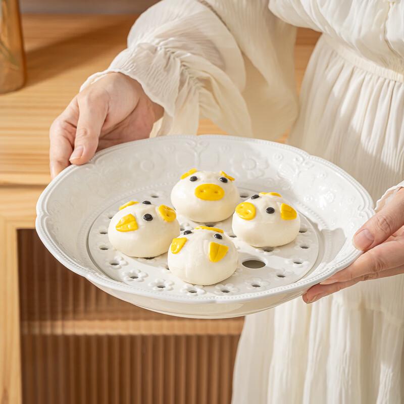Двухъярусная керамическая пароварка для пельменей Zhi Shi