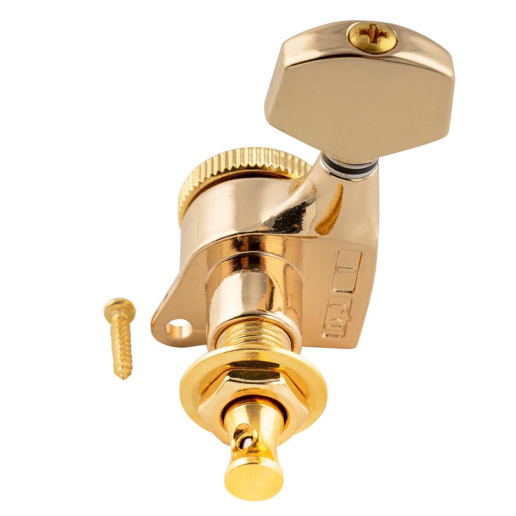 Гитарные колки Musiclily Pro с замком для электрогитар ST Telecaster Electric с позолоченными шестигранными кнопками, 6-струнные гитары Strat/TL,