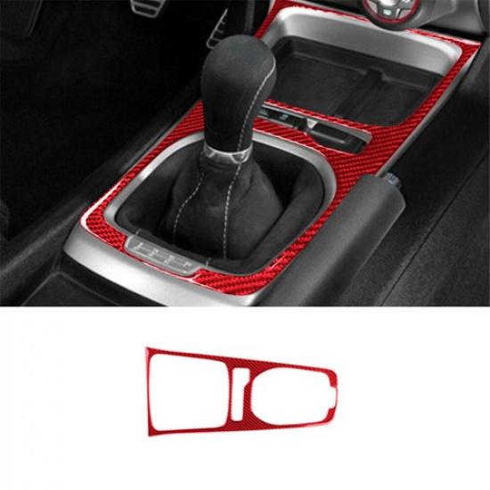 For Chevrolet Camaro Red Carbon Fiber Manual Gear Shift Frame Cover Trim