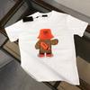 Мужская футболка с коротким рукавом и круглым вырезом Double FF Family Bear 2024 Новая Классическая Хлопковая Рукава для Мужчин и Женщин Графические Футболки