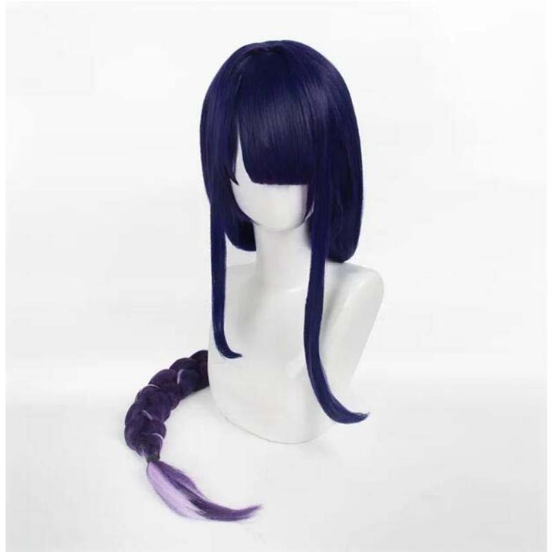 Аниме Баал, парик для косплея, игра Genshin Impact Shogun, женские 110 см, длинные градиентные фиолетовые плетеные волосы, парики из аниме Peluca