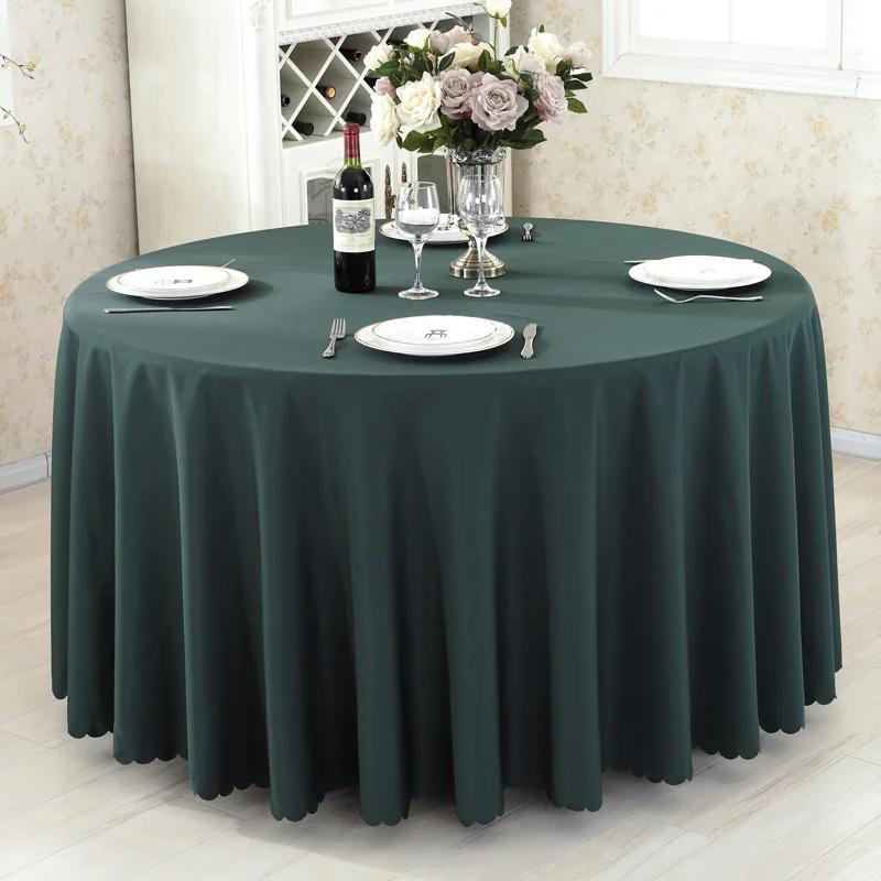 Solid Round Polyester Tablecloth for Wedding Banquet Birthday Party Holiday Celebration Hotel Event Decoration