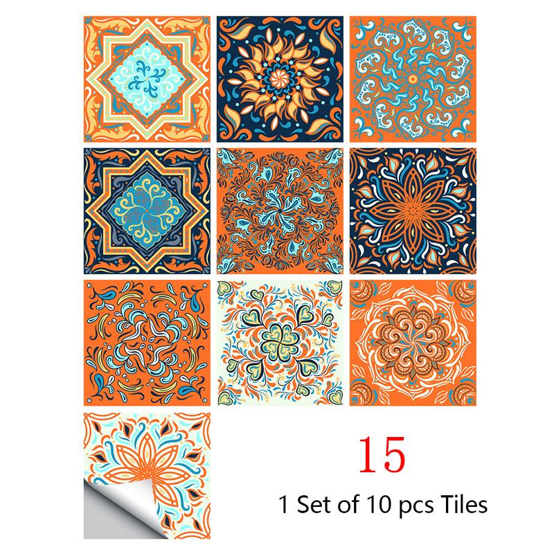 10 шт., кухонные украшения, плитка, наклейки, стикер на стену, водонепроницаемый цветок, плитка, домашний декор