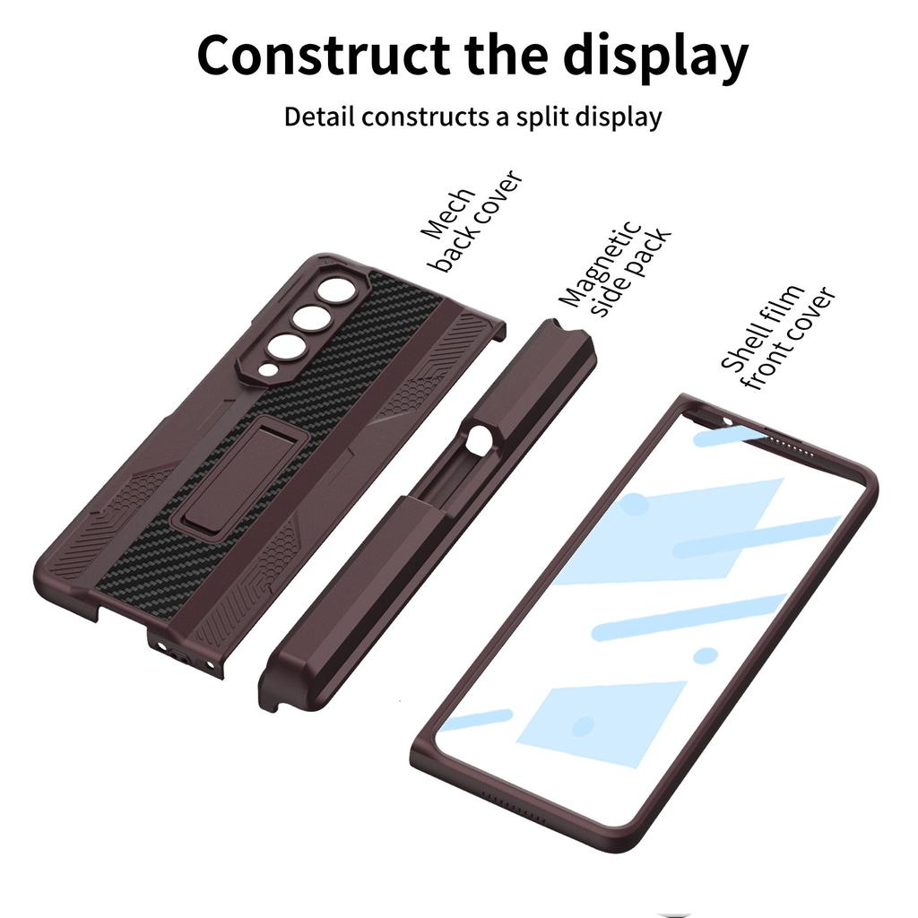 Anti -Falling Full Protection Glass Film Case For Samsung Galaxy Z Fold 4 5g Fold4 Fold3 Fold 3 Zfold4 Kickstand Cover Coque