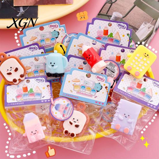 Elastic Stress Toy Cartoon Stationery Squeeze with Bell Ball Chain Relief Anxiety ReliefStress Slow Rising Kitchenware Sensory Fidget Decompression