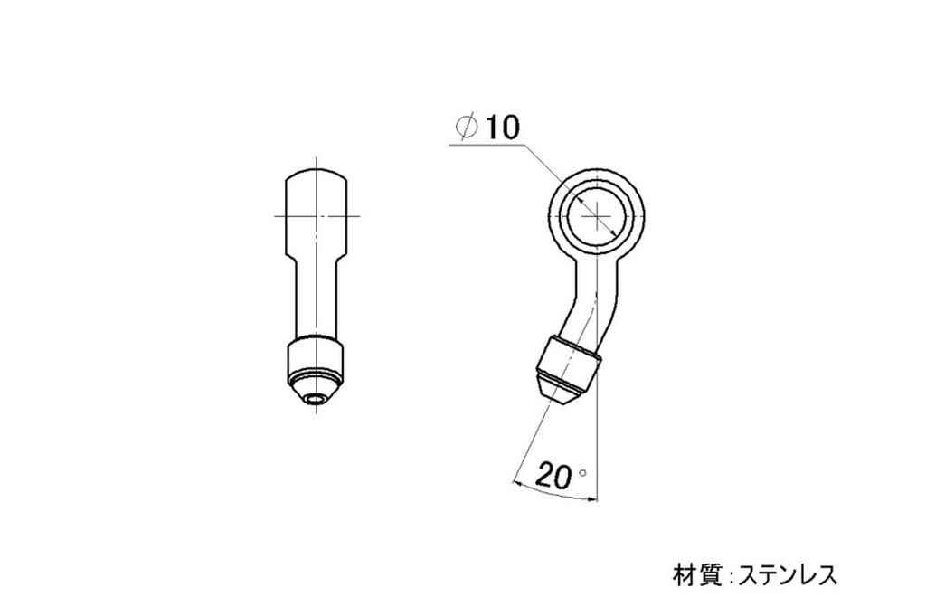 SWAGE LINE SW-B10S20 Банджо Нержавеющая сталь 0,4 дюйма (10 мм) Сторона 20° Упаковка из 2 штук