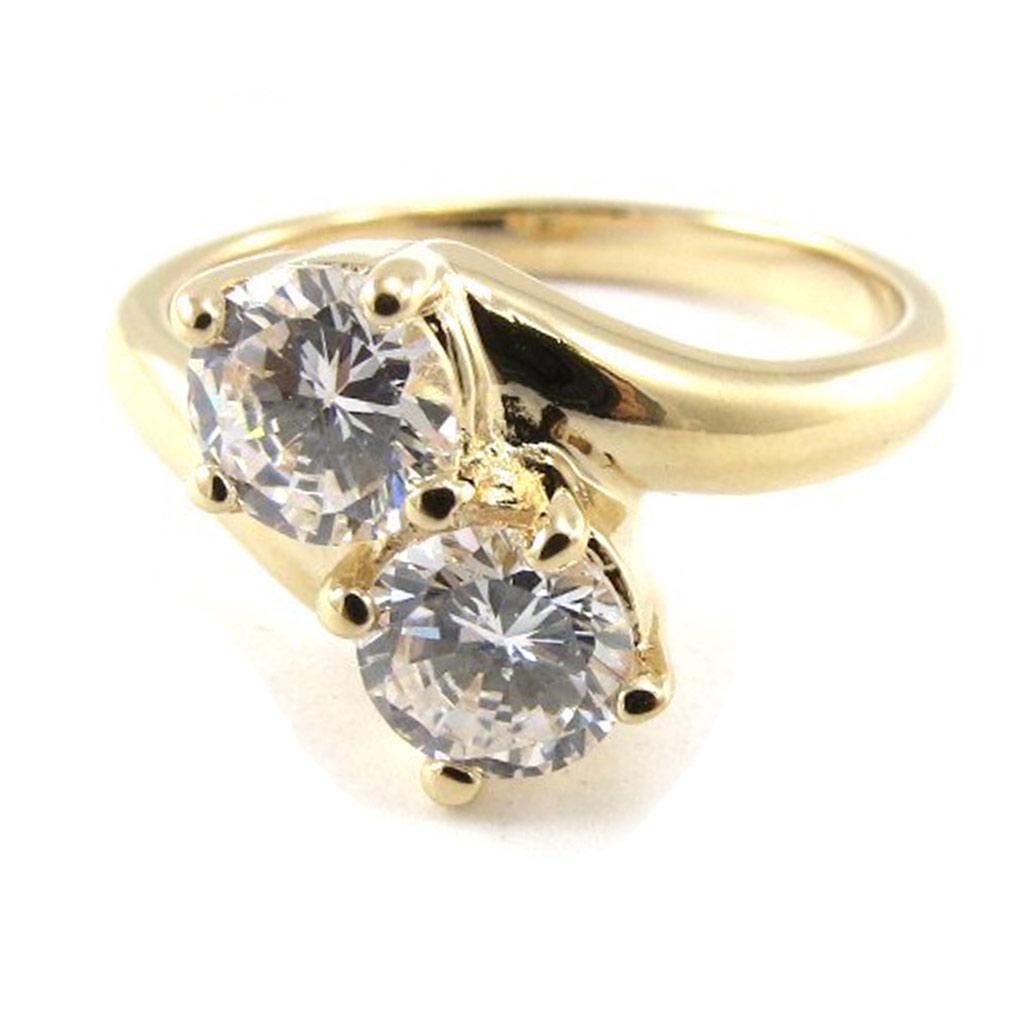 Позолоченное кольцо "l'Enlacée" золотисто-белое - 11 мм