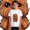Star Wars Little Chewbacca Cartoon Print Kids Yellow T Shirt Light Short Sleeve Trendy Casual Wear For Little Boys