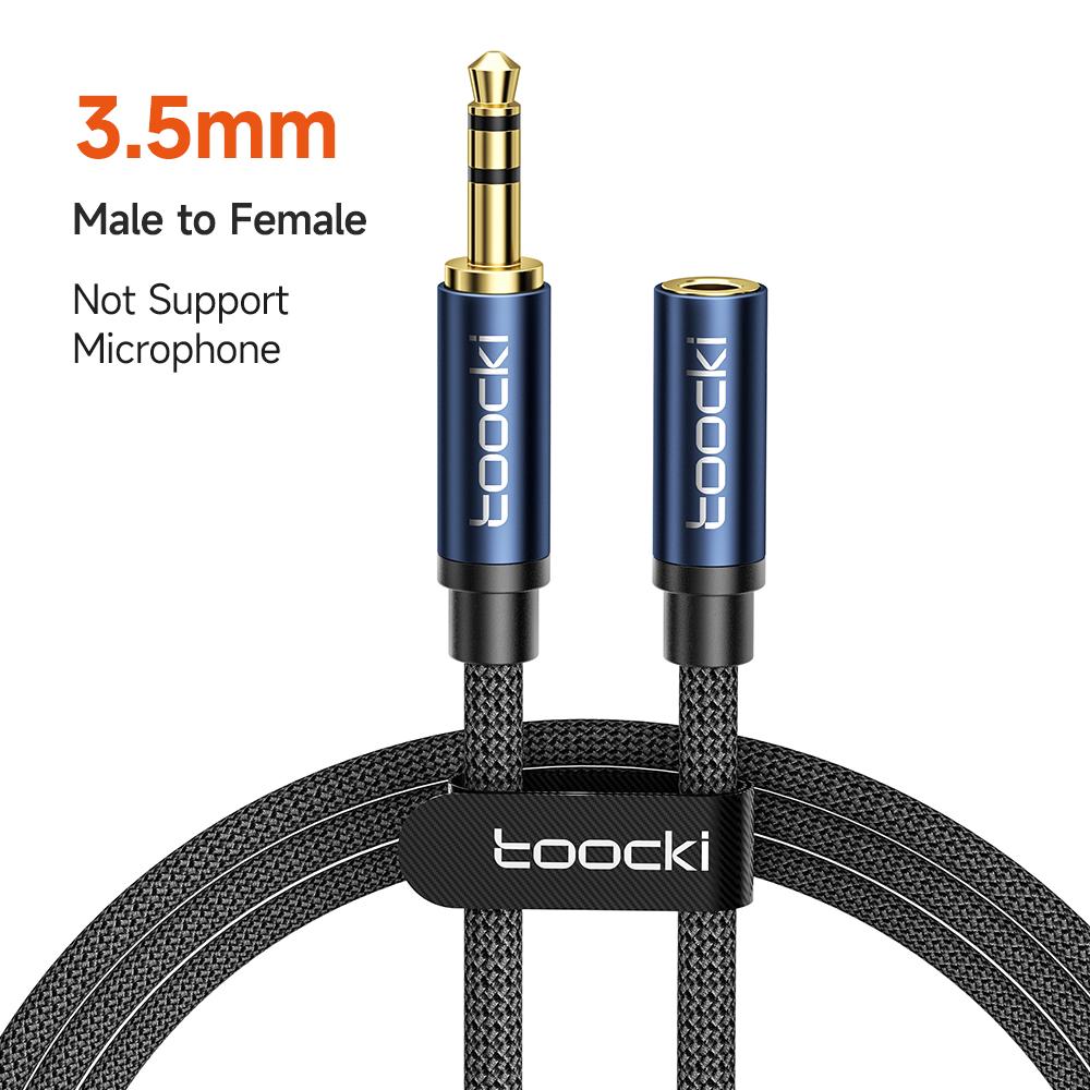 Tooki Aux Cable Jack 3,5 мм между мужчинами и женщинами, удлинительный аудиокабель для динамиков с микрофоном для наушников, удлинительный шнур Xiaomi