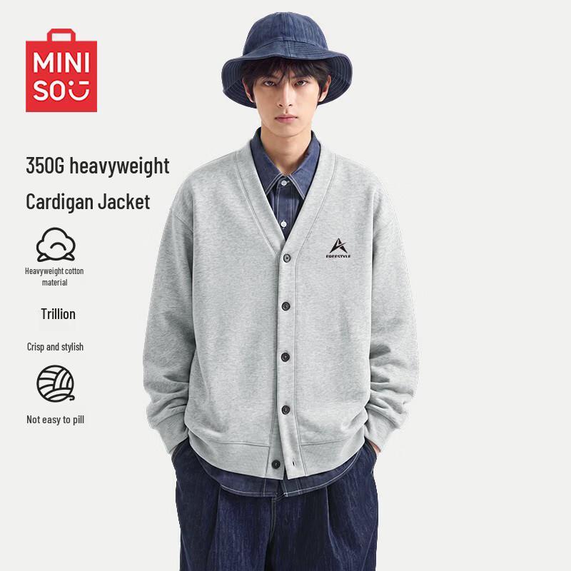 MINISO Мужской повседневный кардиган-свитшот с V-образным вырезом