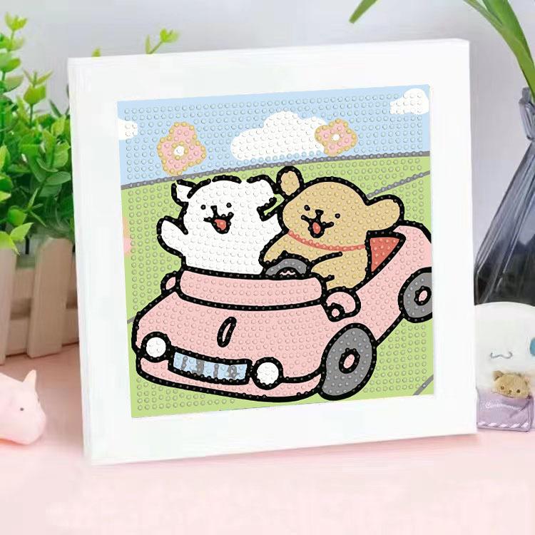 Алмазная Живопись DIY Детская Ручная Работа Наклейка Линии Мультяшный Щенячий Декор Наклейка Картина