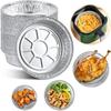 50PCS Disposable Aluminum Pans, Aluminum BBQ Plates, 6-Inch Disposable Aluminum Foil Plates, Round Tin Foil Pie Pans, Air Fryer, Baking, Cooking, Stor