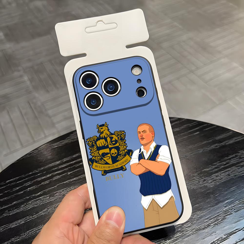Игровой чехол для телефона B-BullyS для IPhone 17 Air 16 E Pro Max 15 14 13 Mini 12 Pro 11 Max Plus Черный Мягкий чехол