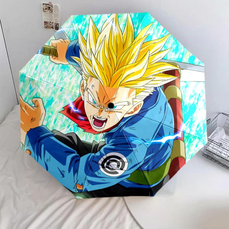 Зонт-автомат с рисунком персонажей Dragon Ball, портативный и складной дизайн, 8 спиц, рождественский или день рождения подарок.