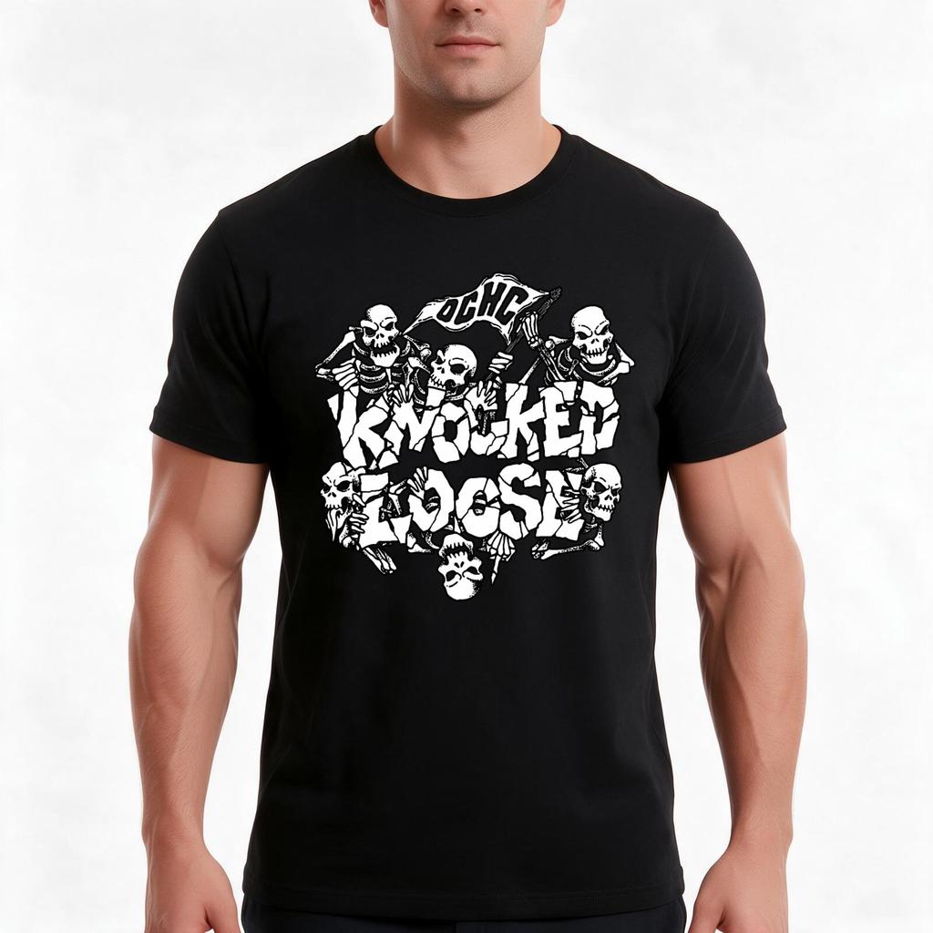 Knocked Loose Ochc Tshirt Summer Casual Cotton Tee Oversized Streetwear Tops Vintage Graphic Print Loose Fit Short Sleeve