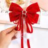 Красный бархатный бант для волос, украшение для волос, заколки для волос, рождественские и новогодние заколки для волос, аксессуары для волос для женщин и девочек