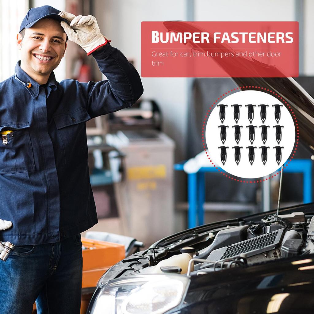 DECORNIJIA 50pcs Car Push Retainer Clip Nylon Bumper Fixture Kit Auto Front Bumper Grille Fastener Installation