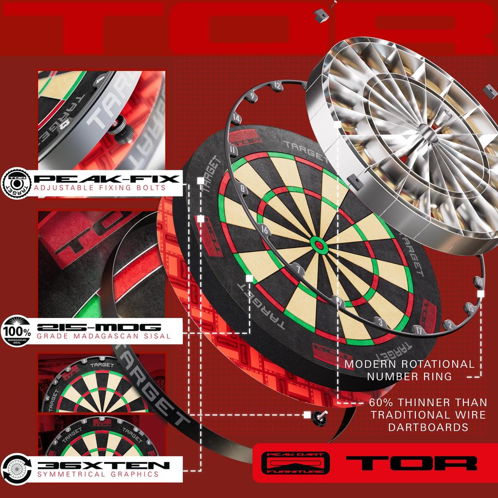 Target Japan TOR DARTBOARD Steel Tip Competition Fixed Rotating Scoring Sisal Material 440110 Dartboard, Model, Kit, System, Self-healing