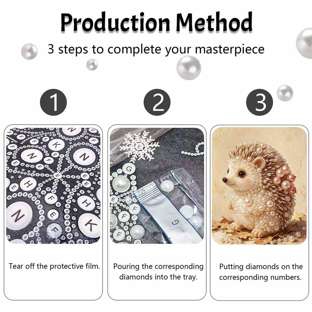 Pearl painting kit DIY cute hedgehog home decoration painting