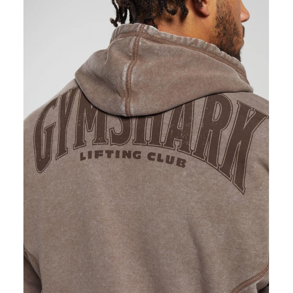 Gymshark Худи Heritage Washed Penny Brown A4a7j Nb7q