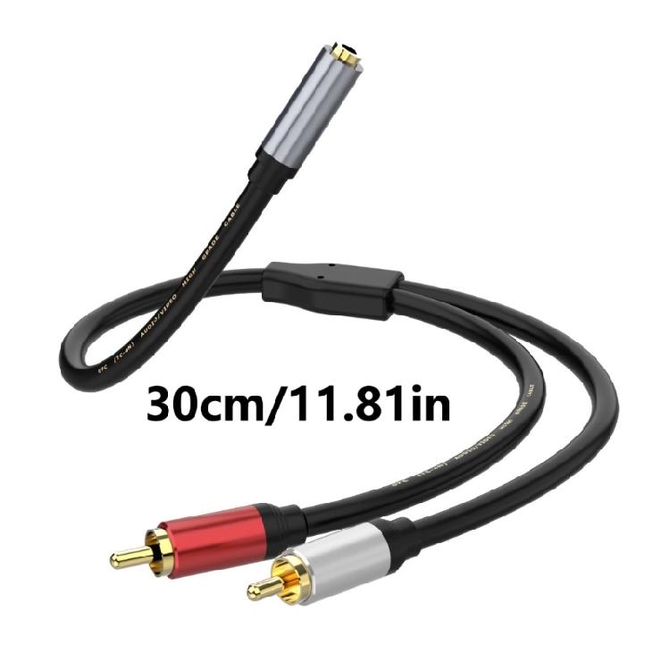 Аудиокабель 3,5 мм на 2RCA Двунаправленный для передачи звука с ноутбуков и телефонов на усилители Кабель 30 см