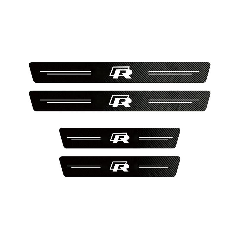 2026 Hot Sticker High-quality Carbon Fiber Car Door Sill Protector Sticker For Volkswagen R Golf Tiguan Jetta Transporter Passat