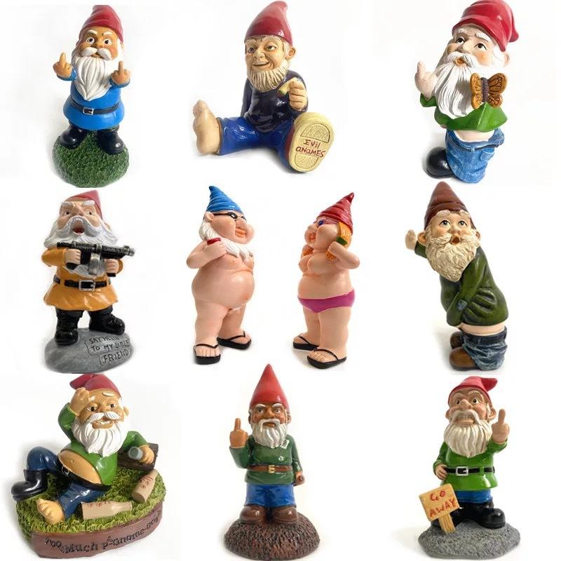 Christmas Gift Ornament Garden Ornament Dwarf Resin Crafts Cartoon Dwarf Statue White Beard Old Man
